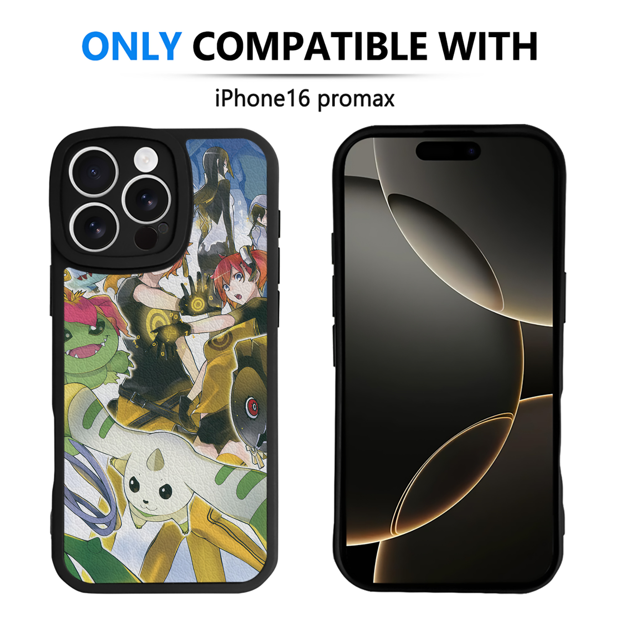 （画像用） Digimon デジタルモンスター/デジモン 【iPhone 16シリーズ対応】シリコンスマホケース（レザー調） 材質：シリコン